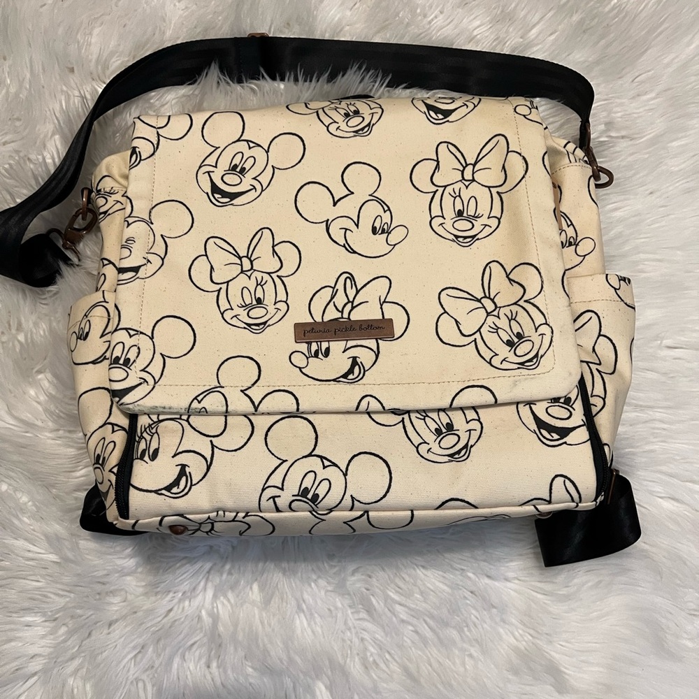 Mickey and Minnie Petunia pickle bottom diaper bag
